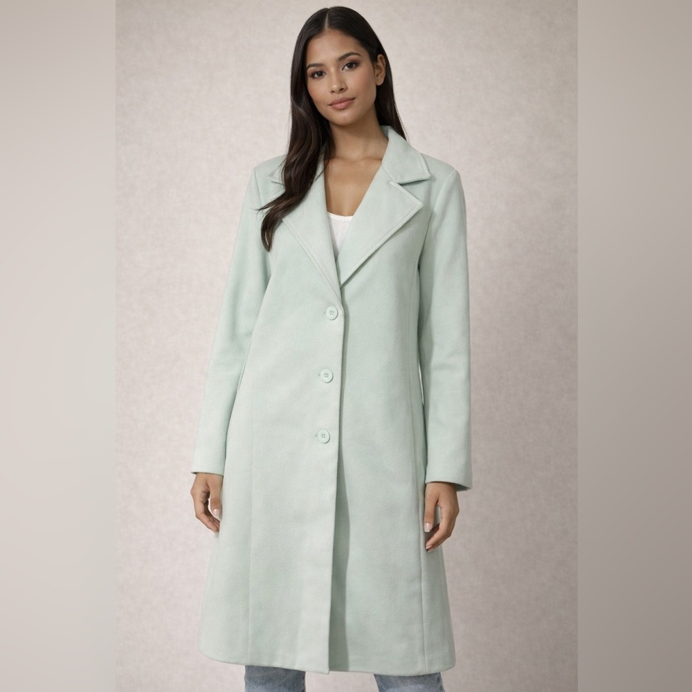 Elegant Women's Light Green Trench Coat